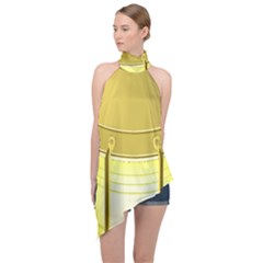 Halter Asymmetric Satin Top 