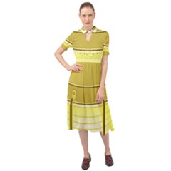 Keyhole Neckline Chiffon Dress 