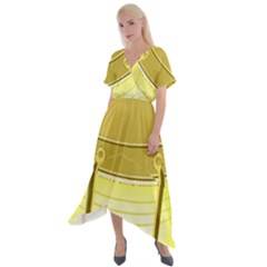 Cross Front Sharkbite Hem Maxi Dress 