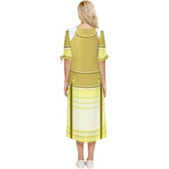 Bow Sleeve Chiffon Midi Dress 
