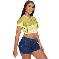 Side Button Cropped T-Shirt 