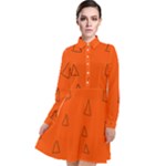 Drawing-1 Sketchpad Long Sleeve Chiffon Shirt Dress