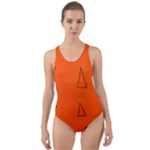 Drawing-1 Sketchpad Cut-Out Back One Piece Swimsuit
