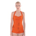 Drawing-1 Sketchpad Boyleg Halter Swimsuit 