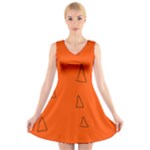 Drawing-1 Sketchpad V-Neck Sleeveless Dress