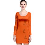Drawing-1 Sketchpad Long Sleeve Velvet Bodycon Dress
