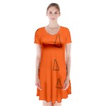 Drawing-1 Sketchpad Short Sleeve V-neck Flare Dress