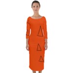 Drawing-1 Sketchpad Quarter Sleeve Midi Bodycon Dress