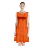 Drawing-1 Sketchpad Sleeveless Waist Tie Chiffon Dress