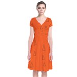 Drawing-1 Sketchpad Short Sleeve Front Wrap Dress