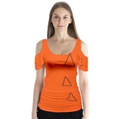 Butterfly Sleeve Cutout T-Shirt  
