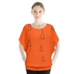 Drawing-1 Sketchpad Batwing Chiffon Blouse