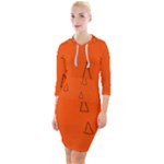 Drawing-1 Sketchpad Quarter Sleeve Hood Bodycon Dress