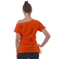 Off Shoulder Tie-Up T-Shirt 