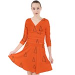 Drawing-1 Sketchpad Quarter Sleeve Front Wrap Dress