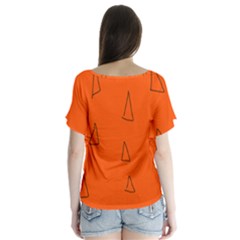 V-Neck Flutter Sleeve Top 