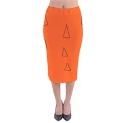 Velvet Midi Pencil Skirt 