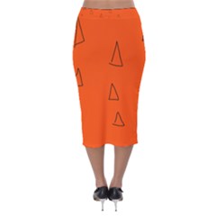 Velvet Midi Pencil Skirt 