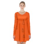 Drawing-1 Sketchpad Long Sleeve Velvet V-neck Dress