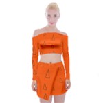 Drawing-1 Sketchpad Off Shoulder Top with Mini Skirt Set