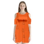 Drawing-1 Sketchpad Shoulder Cutout Velvet One Piece