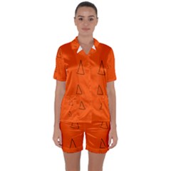 Satin Short Sleeve Pajamas Set 