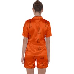 Satin Short Sleeve Pajamas Set 