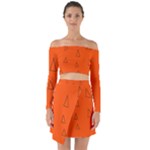 Drawing-1 Sketchpad Off Shoulder Top with Skirt Set