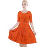 Drawing-1 Sketchpad Quarter Sleeve A-Line Dress