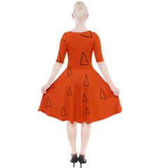 Quarter Sleeve A-Line Dress 
