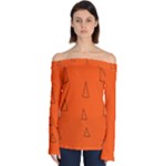 Drawing-1 Sketchpad Off Shoulder Long Sleeve Top