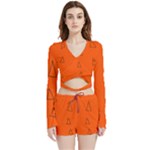 Drawing-1 Sketchpad Velvet Wrap Crop Top and Shorts Set