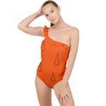 Drawing-1 Sketchpad Frilly One Shoulder Swimsuit