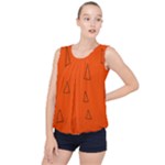 Drawing-1 Sketchpad Bubble Hem Chiffon Tank Top
