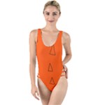 Drawing-1 Sketchpad High Leg Strappy Swimsuit