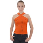 Drawing-1 Sketchpad Cross Neck Velour Top