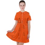 Drawing-1 Sketchpad Short Sleeve Shoulder Cut Out Dress 