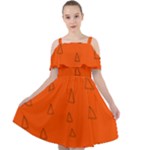 Drawing-1 Sketchpad Cut Out Shoulders Chiffon Dress