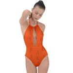 Drawing-1 Sketchpad Plunge Cut Halter Swimsuit