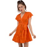Drawing-1 Sketchpad Flutter Sleeve Wrap Dress