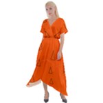 Drawing-1 Sketchpad Cross Front Sharkbite Hem Maxi Dress