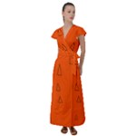 Drawing-1 Sketchpad Flutter Sleeve Maxi Dress