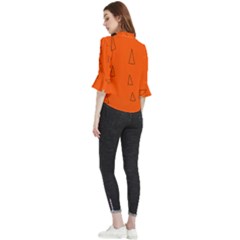 Loose Horn Sleeve Chiffon Blouse 