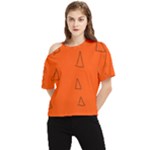 Drawing-1 Sketchpad One Shoulder Cut Out Tee