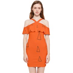 Shoulder Frill Bodycon Summer Dress 