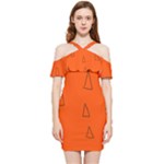 Drawing-1 Sketchpad Shoulder Frill Bodycon Summer Dress