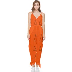 Sleeveless Tie Ankle Chiffon Jumpsuit 