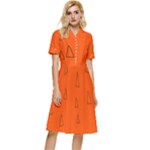 Drawing-1 Sketchpad Button Top Knee Length Dress
