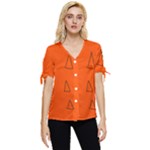 Drawing-1 Sketchpad Bow Sleeve Button Up Top