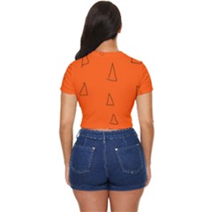 Side Button Cropped T-Shirt 